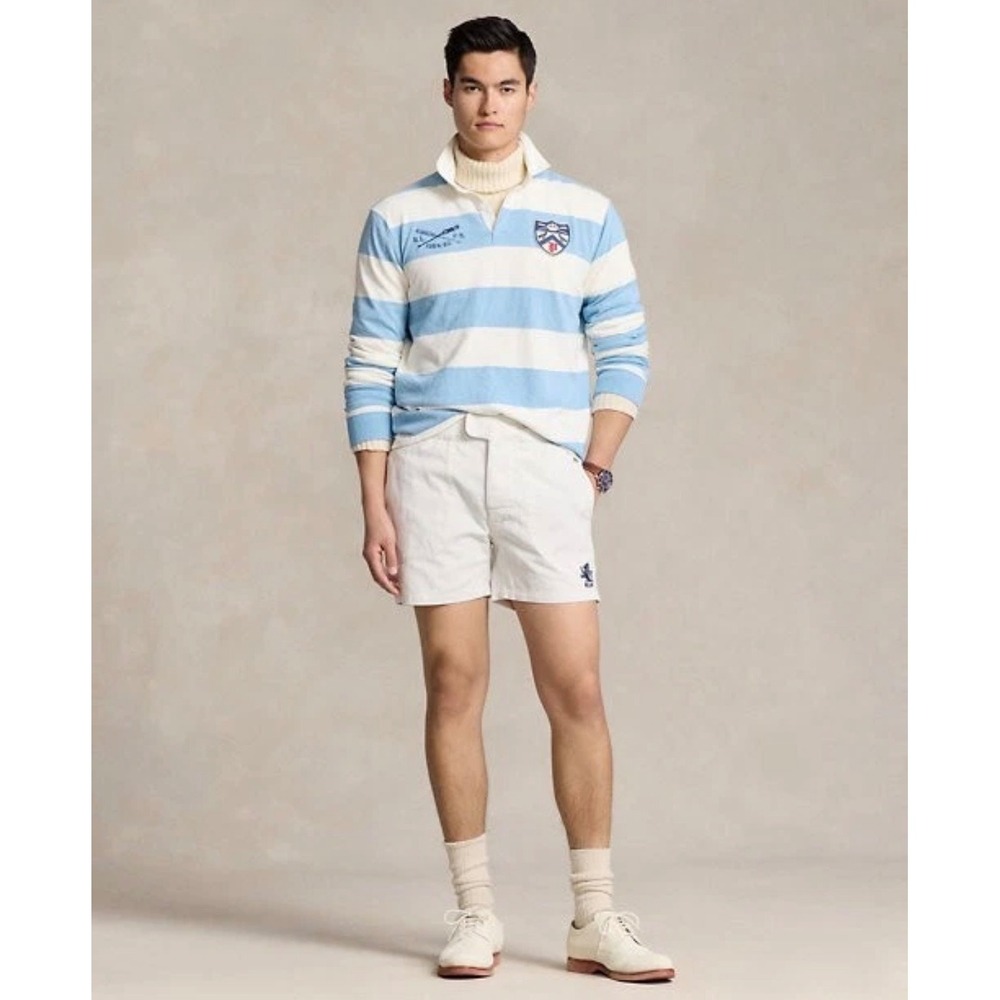 NEW Polo Ralph Lauren Mens White RLFC Crest Rugby Shorts NWT Size M